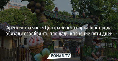 Арендатора части Центрального парка Белгорода обязали освободить площадь в течение пяти дней