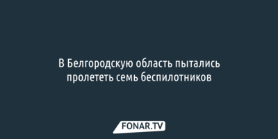 В Белгородскую область пытались пролететь семь беспилотников