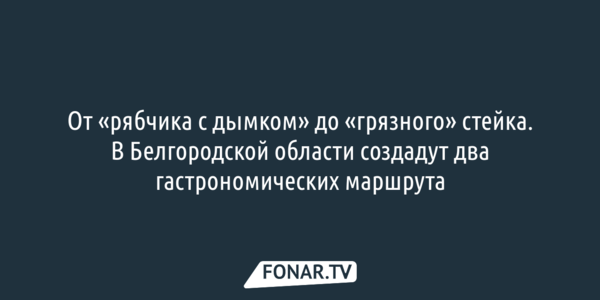 От «рябчика с дымком» до «грязного» стейка. В Белгородской области создадут два гастрономических маршрута