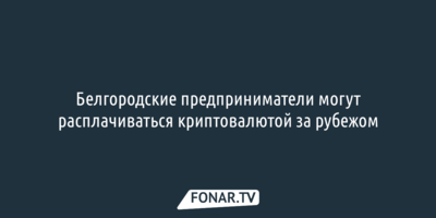 Белгородские предприниматели смогут расплачиваться криптовалютой за рубежом