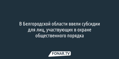 В Белгородской области ввели субсидии для охранных организаций на случай военного времени и мобилизации