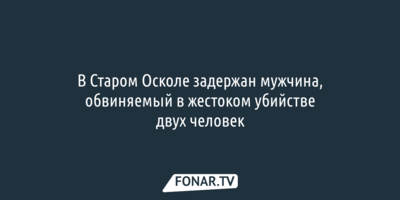 В Старом Осколе задержан мужчина, обвиняемый в жестоком убийстве двух человек