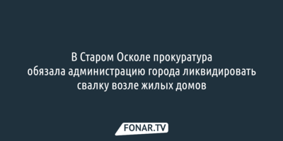 В Старом Осколе прокуратура обязала администрацию города убрать свалку возле жилых домов