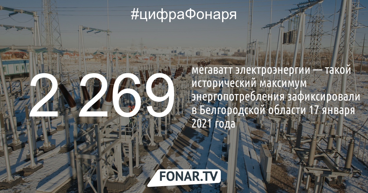 В Белгородской области зафиксировали исторический максимум энергопотребления