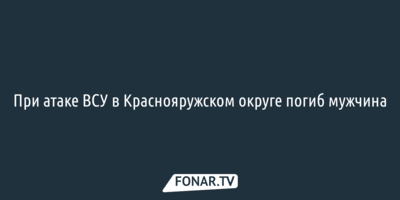 При атаке ВСУ в Белгородской области погиб мужчина