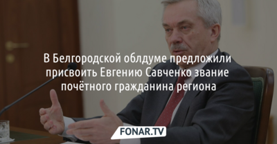Белгородские депутаты предложили присвоить Евгению Савченко звание почётного гражданина