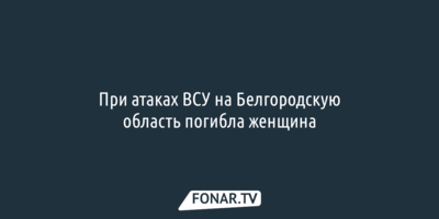 При атаках ВСУ на Белгородскую область погибла женщина