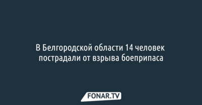 В Белгородской области 14 человек пострадали от взрыва боеприпаса [обновлено]