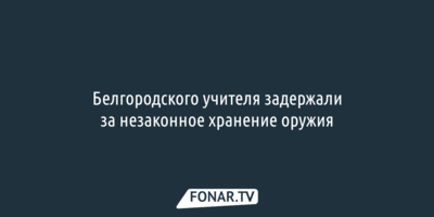 Валуйского учителя задержали за незаконное хранение оружия