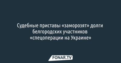 Судебные приставы «заморозят» долги белгородских участников «спецоперации на Украине»