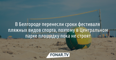 В Центральном парке Белгорода пока не будут строить площадку для пляжного волейбола