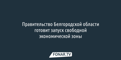 Правительство Белгородской области готовит запуск свободной экономической зоны