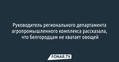 Руководитель департамента АПК: белгородцам не хватает овощей