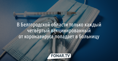 В Белгородской области только каждый четвёртый вакцинированный от коронавируса попадает в больницу