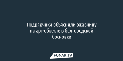 Подрядчики объяснили ржавчину на арт-объекте в белгородской Сосновке